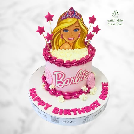 كيكه عيد ميلاد بارببي كيكه بناتي لون بينك