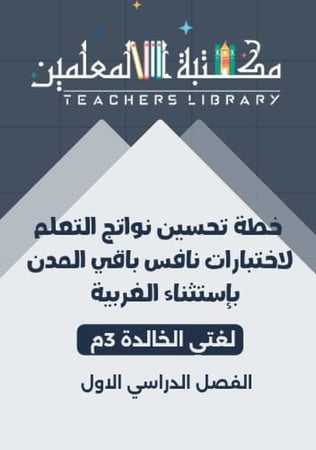 خطة تحسين نواتج التعلم نافس 3م لغتي الخالدة باقي المدن
