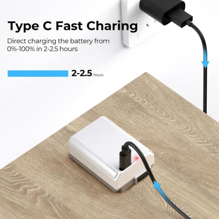 K&F Concept NP-FW50 Battery with Type-C Fast Charging for Sony Cameras, 1100mAh