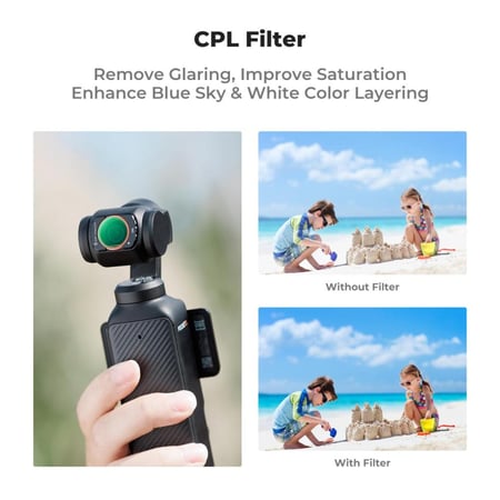 K&F DJI Osmo Pocket 3 Filter Magnetic CPL + Black Mist 1/4 + ND2-32 Filter Set, Multi-Coated/HD Optical Glass / Gimbal Compatible
