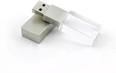 Silver Crystal Flash Drive, USB 16GB