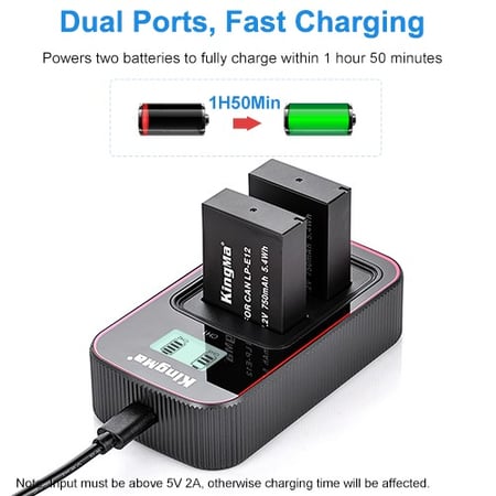 KingMa LP-E12 LCD Dual Charger