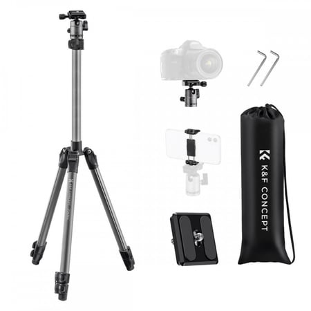 K&F Concept F263A4 Lightweight and Compact Aluminum Super Portable Tripod,8KG Load Capacity CNC Ball Head,Quick Release Plate for Travel and Work