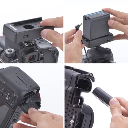 KingMa LP-E6 Dummy Battery DC Coupler with Adapter Plate kit
