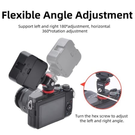 Kingma VL007 Aluminium Cold Shoe Camera Bracket Mount Rotate 360