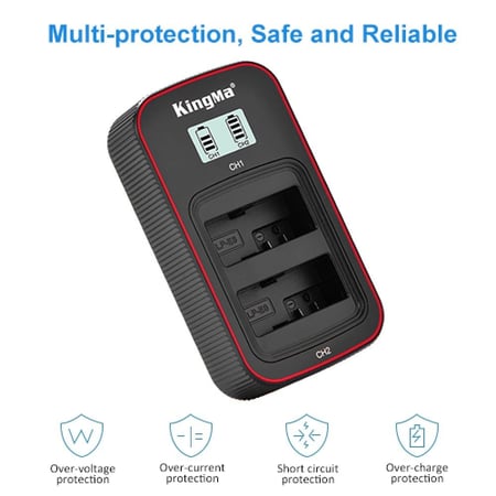 KingMa LP-E8 2-Pack Battery and LCD Dual Charger Kit for Canon