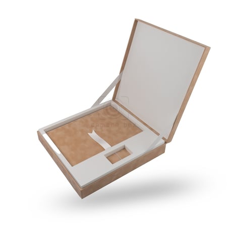 ألبوم مع حشو 20 صورة مخمل بيج A4+USB