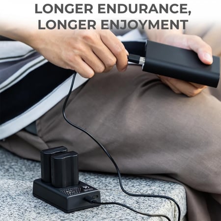 K&F Concept EN-EL15/EN-EL15a/EN-EL15b Dual Slot Quick Charger, Micro USB and Type-C Dual Interface