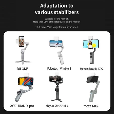 K&F Concept two-color mini portable magnetic fill light, suitable for DJI, Zhiyun, Feiyu stabilizers
