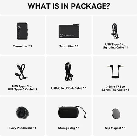 Hollyland LARK MAX Solo Wireless Microphone System (2.4 GHz, Black)