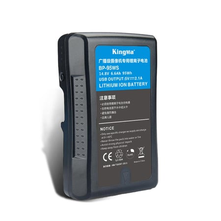 KingMa 6600mAh 95Wh Rechargeable V-Lock V Mount Li-ion Battery for Sony Video Cameras Camcorders and LED Light Panel