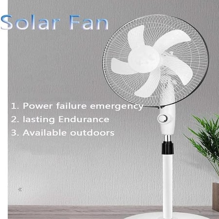 مروحة شمسية DENX DX2606 قابلة لإعادة الشحن مع LED وبطارية 5000mAh