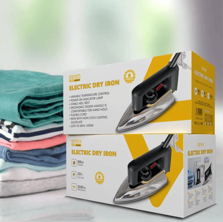 مكواة كهربائية جافة DENX DX3003 بقوة 1000 واط لكي الملابس