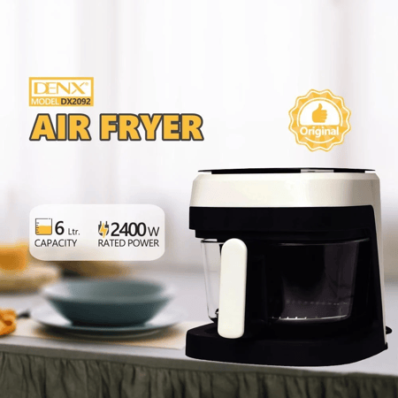 المقلاة الهوائية DENX DX2092 بقوة 2400 واط وسعة 6 لتر لتحضير وجبات صحية