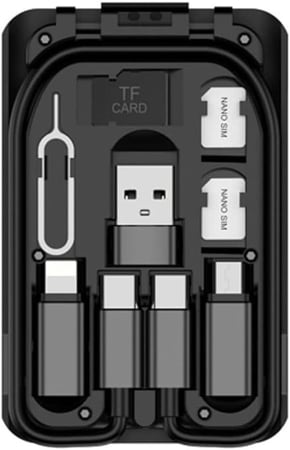 بودي صندوق كيبل 9 في 1 للشحن ومزامنة البيانات للسفر من اسنشيال - اسود، USB