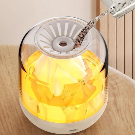 مرطب هواء البركان بسعة 900 مل وإضاءة ليلية جذابة للمنزل والمكتب