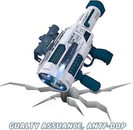 مسدس تصويب الفقاعات ، آلة تصويب الفقاعات ذات 69 فتحة مع أضواء ملونة وحل الفقاعات للأطفال والكبار