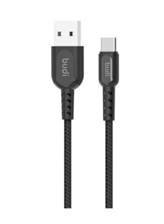 كابل شحن ومزامنة USB A إلى Type-C مصنوع من معدن سبائك الزنك بطول 1 متر - ضروري للشحن السريع والموثوق ونقل البيانات M8J160T-أسود