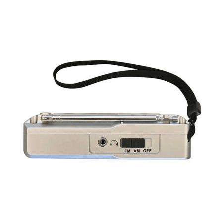 راديو الجيب R-698 المحمول بمخرج سماعات للأذن ودعم AM/FM للاستخدام الشخصي