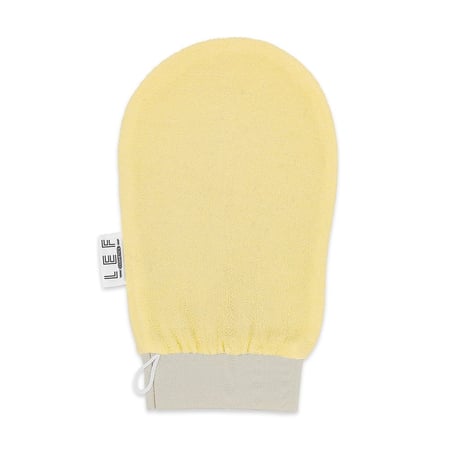 LEF Korean Glove to Exfoliate Skin with a Double Layer (YELLOW)