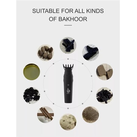 Hair Incense (bakhoor) Burner USB Metal electric Hair (Black)