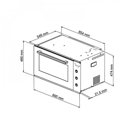 جنرال سوبريم فرن كهرباء بلت ان 120 سم ديجيتال استيل - GS-90OEX