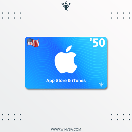 بطاقة هدايا أبل آيتونز 50$ – متجر أمريكي