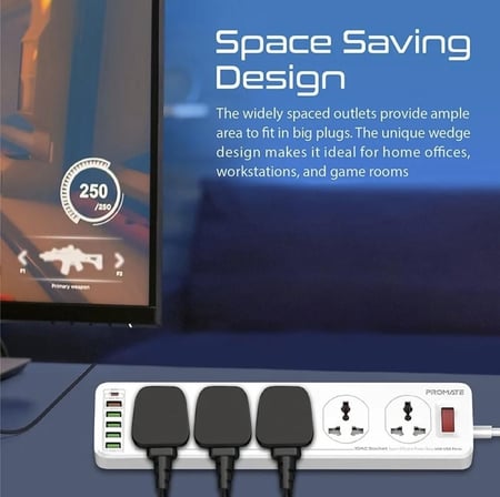 توصيلة كهربائية من شركة بروميت 10منافذ بطول 5 متر