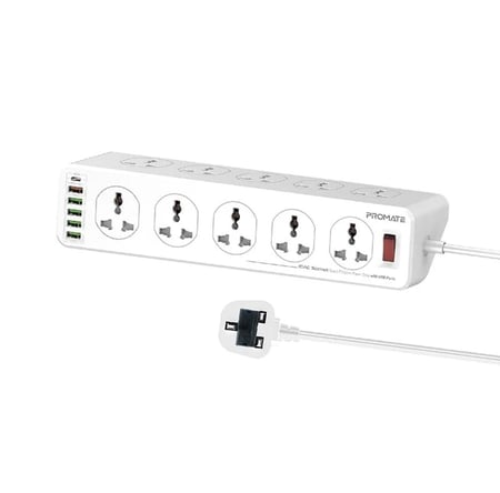 توصيلة كهربائية من شركة بروميت 10منافذ بطول 5 متر