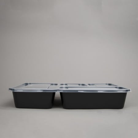 مقسم 4 مستطيل اسود غطاء شفاف 12 ح