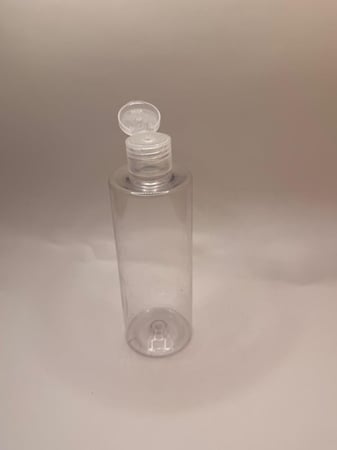 عبوة 250 مل قطر 24 اسطوانية شفاف مع الغطاء قلاب 24حبه@