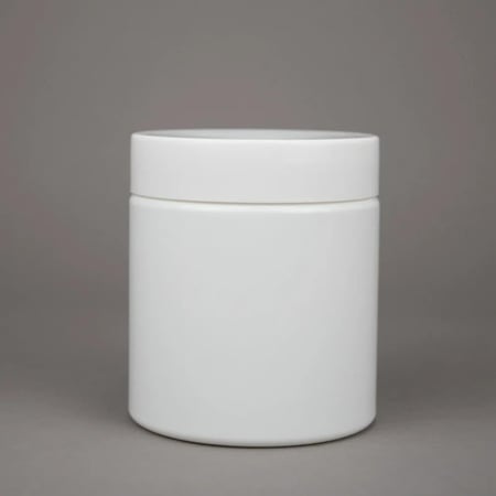 برطمان أسطواني أبيض 630 مل بغطاء محكم للتعبئة - اكثر فاكثر