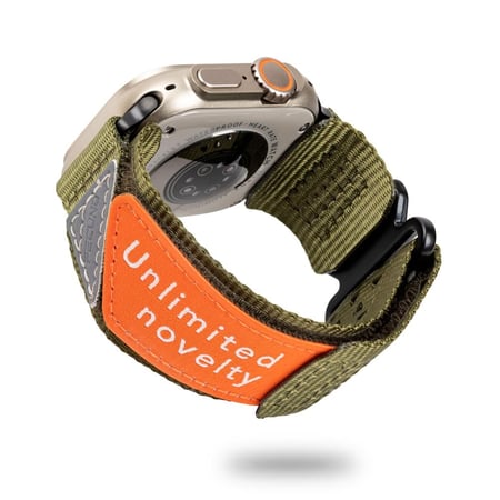 فيكند - سوار قماش نايلون رياضي مريح لساعات أبل 38-49 - أخضر