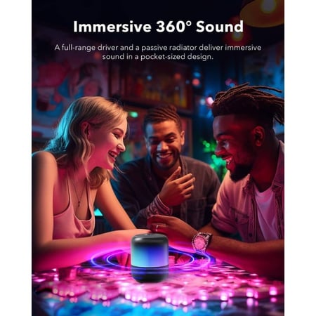 ساوندكور - مكبر صوت المحمول صوت ديناميكي 360 درجة Glow Mini - اسود