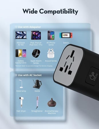 راف باور - فيش سفر راف باور متعدد المداخل بقوة 1840 واط - اسود