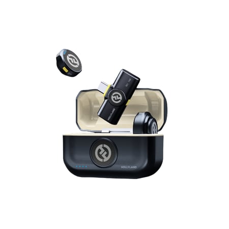 هولي لاند – مايك تسجيل احترافي ثنائي مع علبة شحن LARK M2 USB-C - اسود