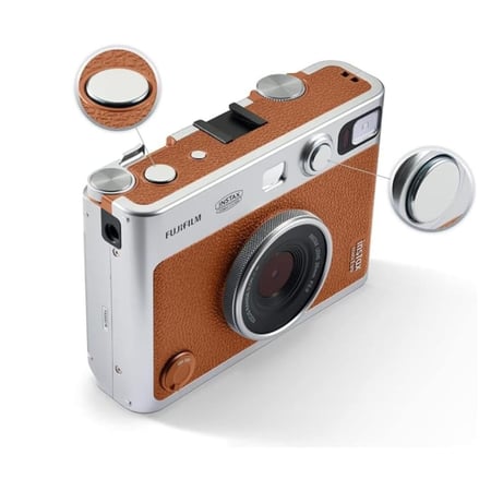 فوجي فيلم – كاميرا فورية مع تأثيرات تصوير وطباعة فورية من الجوال + Instax Mini Evo – بني