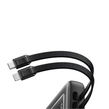 انكر - بطارية بقوة 30واط و10000 ملي امبير مع كيبل تايب سي وكيبل لايتينق  - اسود