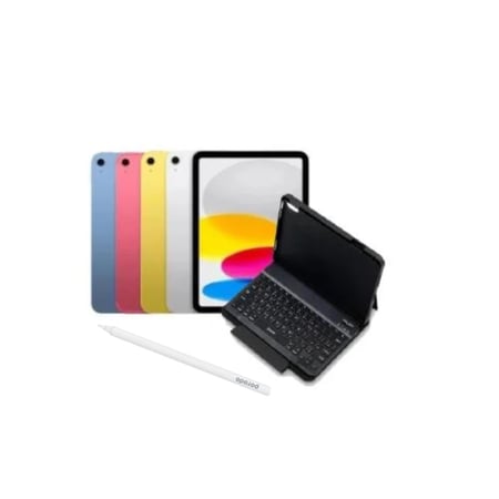 عرض ابل ايباد A16 الجيل الحادي العاشر 11 بوصة، بسعة 128 جيجا، واي فاي، متعدد الاوان + قارنت كیبورد لاسلكي FOLIO BOARD + قلم بورودو