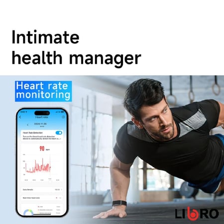 ليبرو - سوار تتبع رياضي ذكي مقاوم للماء - اسود