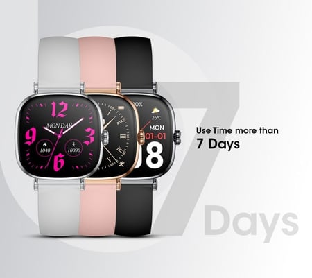 ليبرو - ساعة ذكية شاشة سوبر أموليد 1.7 بوصة مع مكالمات بلوتوث و تحديد الموقع - اسود