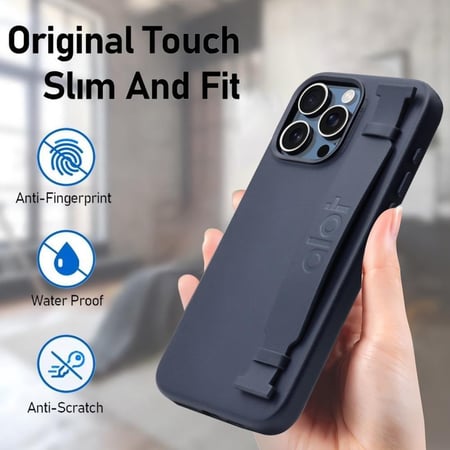 ألوت - كفر حماية Alot نوبل جلد ماج سيف مع اطار معدني للكاميرا للايفون 15 برو / 15 برو ماكس - كحلي