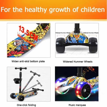 سكوتر دفع 2 في 1 للأولاد والبنات مناسب للأنشطة الخارجية بسن 3-8 سنوات