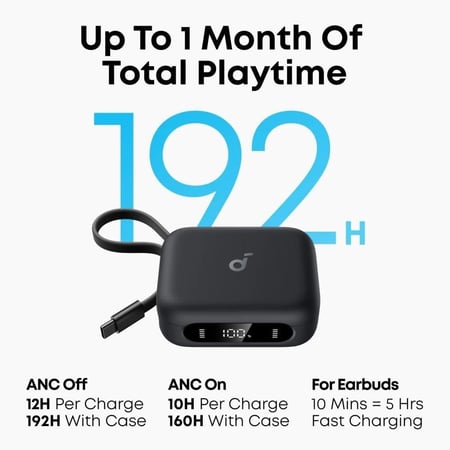 ساوندكور - سماعة اذن P41i بلوتوث 3 في 1 ستاند للجوال مع كيبل تايب سي مدمج لشحن الجوال - اسود