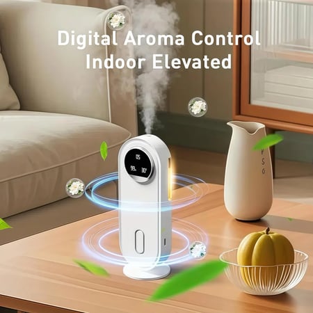 ناشر روائح ذكي أبيض مع شاشة رقمية من دينكس DX1929 قابل للشحن