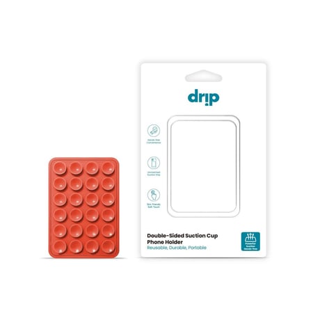 دريب - لصقة Drip سيليكون بشفط مزدوج للجوال - اصفر