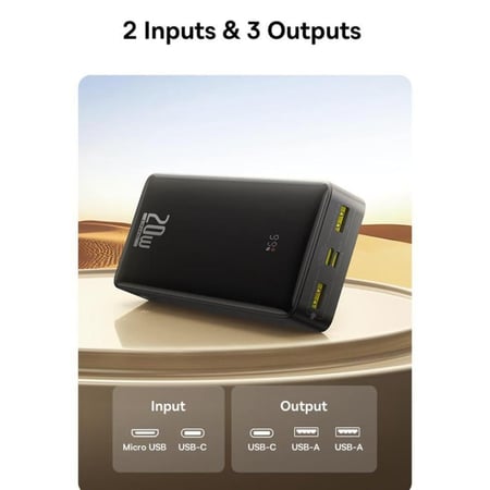 بيسوس LifePO4 بطارية متنقلة ديجيتال بسعة 18400 امبير امبير بقوة 20 وا