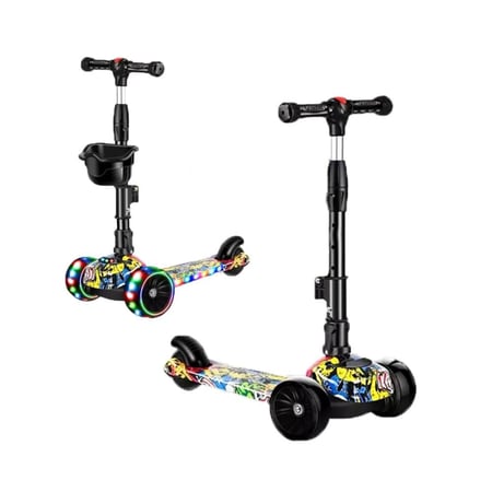 سكوتر دفع 2 في 1 للأولاد والبنات مناسب للأنشطة الخارجية بسن 3-8 سنوات