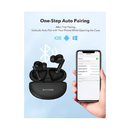 راف باور – سماعة ستوديو اللاسلكية بنقاء صوت عالي – أسود