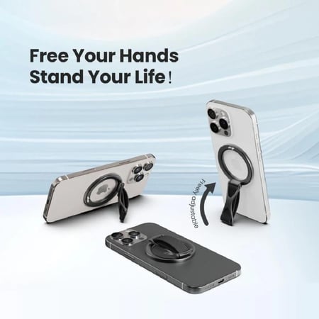 دريب - مسكة و استاند جوال - اسود